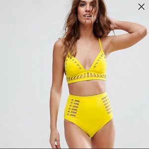 ASOS Neoprene Laser Cut Out Bikini Set